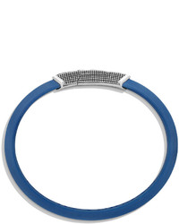 David Yurman Waves Rubber Id Bracelet Blue