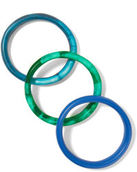 Dinosaur Designs Wishbone Set Of Three Resin Bracelets Blue