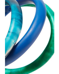 Dinosaur Designs Wishbone Set Of Three Resin Bracelets Blue