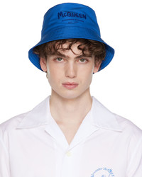 Alexander McQueen Blue Graffiti Bucket Hat