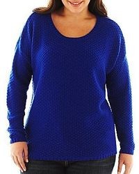 jcpenney Ana Cable Sweater Plus