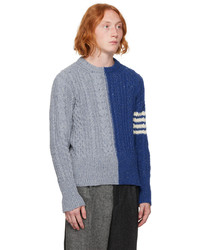 Thom Browne Blue 4 Bar Sweater