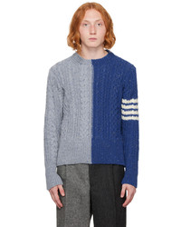 Thom Browne Blue 4 Bar Sweater