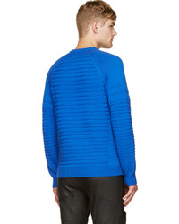 Surface to Air Blue Wool Marinire Stripe Knit Evo Sweater