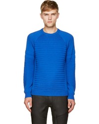Surface to Air Blue Wool Marinire Stripe Knit Evo Sweater