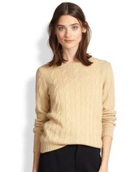Ralph Lauren Black Label Cable Knit Cashmere Sweater