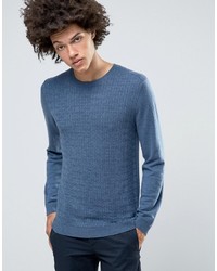 Asos Cable Sweater In Merino Wool Mix