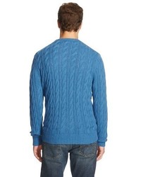 Merona Crew Neck Cable Knit Sweater Hoya Blue Tm