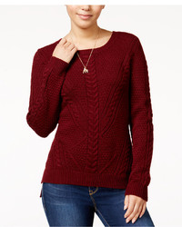 Hippie Rose Juniors Cable Front Sweater