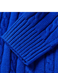 Beams Plus Slim Fit Cable Knit Linen Blend Sweater