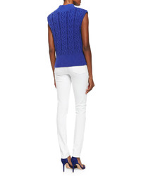 Alice + Olivia Queena Cable Knit Sleeveless Sweater