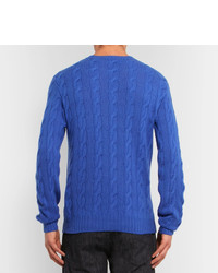Ralph Lauren Purple Label Slim Fit Cable Knit Cashmere Sweater
