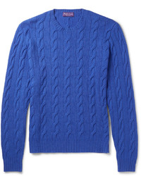 Ralph Lauren Purple Label Slim Fit Cable Knit Cashmere Sweater