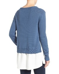 Two By Vince Camuto Layer Look Cable Knit Sweater