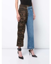 Monse Denim And Camouflage Patchwork Jeans