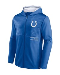 FANATICS Branded Royal Indianapolis Colts Defender Full Zip Hoodie Jacket