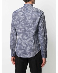 Emporio Armani Long Sleeve Abstract Print Shirt
