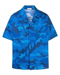 Valentino Camouflage Print Short Sleeved Shirt