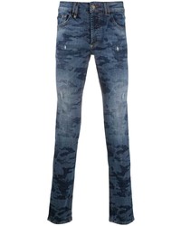 Blue Camouflage Skinny Jeans