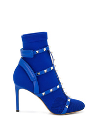 Blue Canvas Ankle Boots