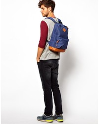 Asos Brand Backpack In Blue