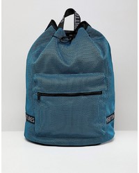 ASOS DESIGN Duffle Backpack In Blue Mesh With Internal Laptop Pouch