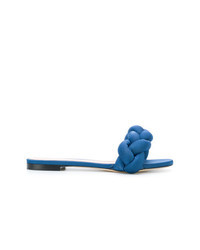 Blue Canvas Flat Sandals