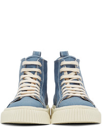 AMI Alexandre Mattiussi Blue Canvas High Top Sneakers