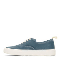 Woman by Common Projects Blue Nubuck Four Hole Low Sneakers