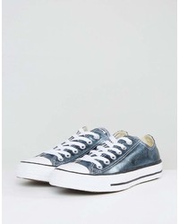 Converse Chuck Taylor All Star Metallic Canvas Sneakers In Blue