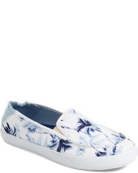 Blue Canvas Slip-on Sneakers