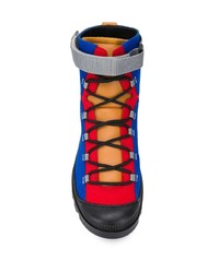 Loewe Colour Blocked Lace Up Ankle Boots