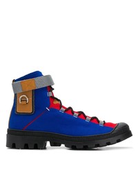 Loewe Colour Blocked Lace Up Ankle Boots