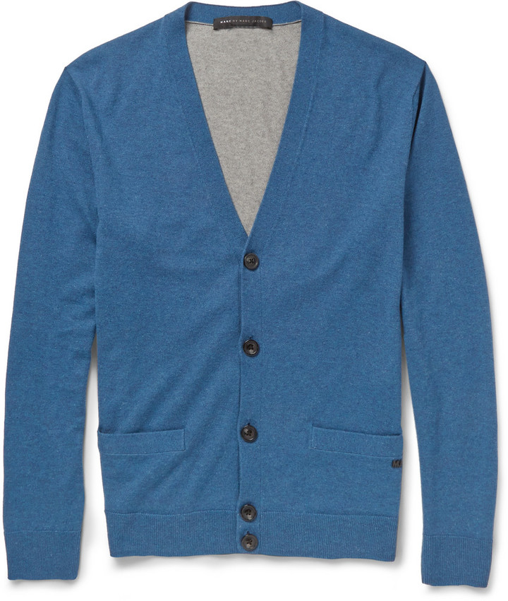 Han Wreck Forfalske Marc by Marc Jacobs Colour Block Silk Cashmere And Cotton Blend Cardigan,  $230 | MR PORTER | Lookastic