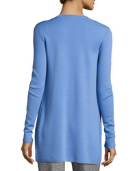 Michael Kors Michl Kors Collection Long Cashmere V Neck Cardigan Blue