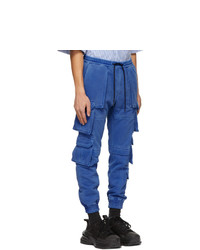 Juun.J Blue French Terry Multi Pocket Jogger Cargo Pants