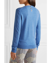 Tory Burch Iberia Cashmere Sweater Blue