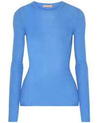 Michael Kors Michl Kors Collection Ribbed Cashmere Sweater Blue