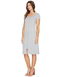 Mod-o-doc Cotton Modal Spandex Jersey Short Sleeve Flyaway Layered T Shirt Dress Dress