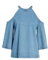 The Fifth Label Back Streets Chambray Cold Shoulder Top