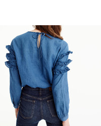 J.Crew Tiered Top In Chambray