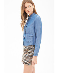 Forever 21 Contemporary Life In Progress Chambray Shirt