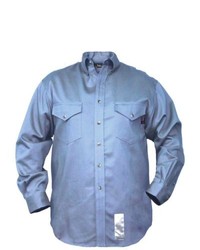 FR-Flame Resistant Chambray Industrial Work Shirt Blue
