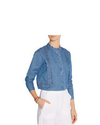 MiH Jeans Mih Jeans Ile Scalloped Cotton Chambray Shirt