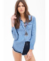 Forever 21 Woven Chambray Shirt