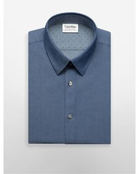 Calvin Klein X Fit Ultra Slim Fit Blue Chambray Dress Shirt