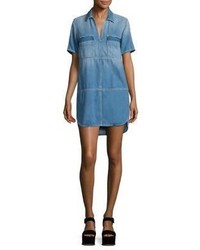 7 For All Mankind Short Sleeve Popover Chambray Dress