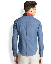 Band Of Outsiders Colorblock Chambray Sportshirt