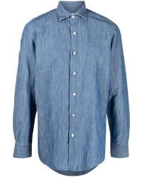 Finamore 1925 Napoli Cotton Linen Long Sleeve Shirt