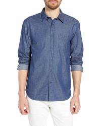 French Connection Dotted Regular Fit Chambray Shirt